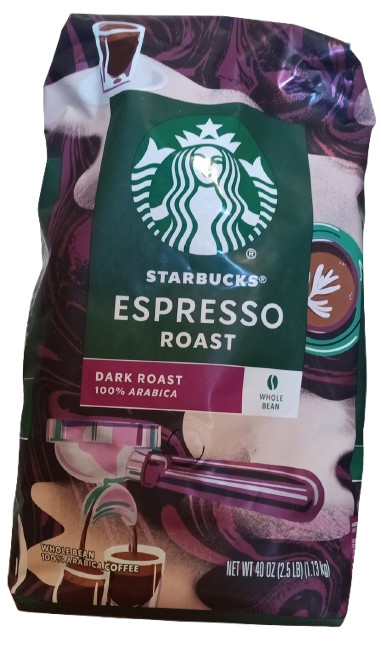 2 Pack Starbucks Espresso Roast Dark Whole Bean Coffee 80 Oz