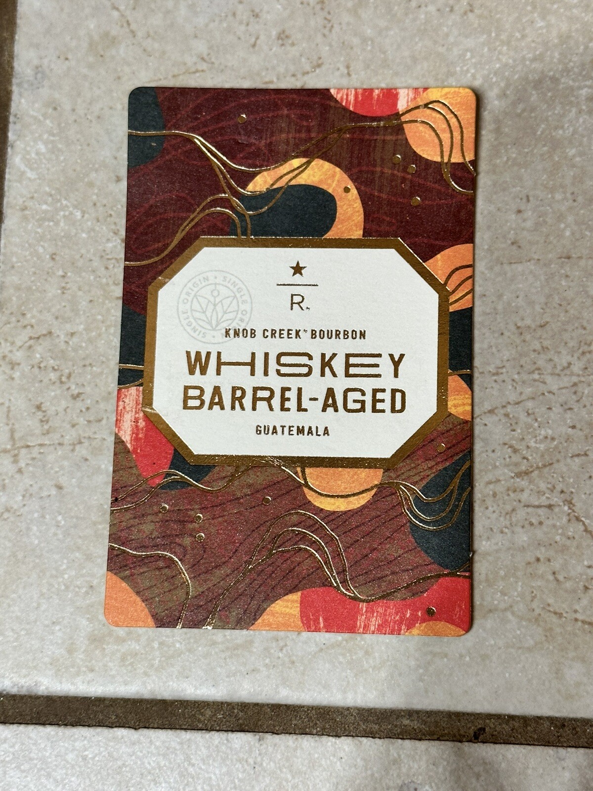 STARBUCKS RESERVE WHISKEY BARREL-AGED Taster Card Only