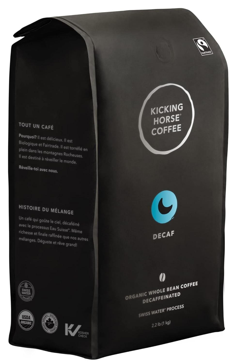 Coffee Decaf Swiss Water Process Dark Roast Whole Bean 10 Oz Certified Organic
