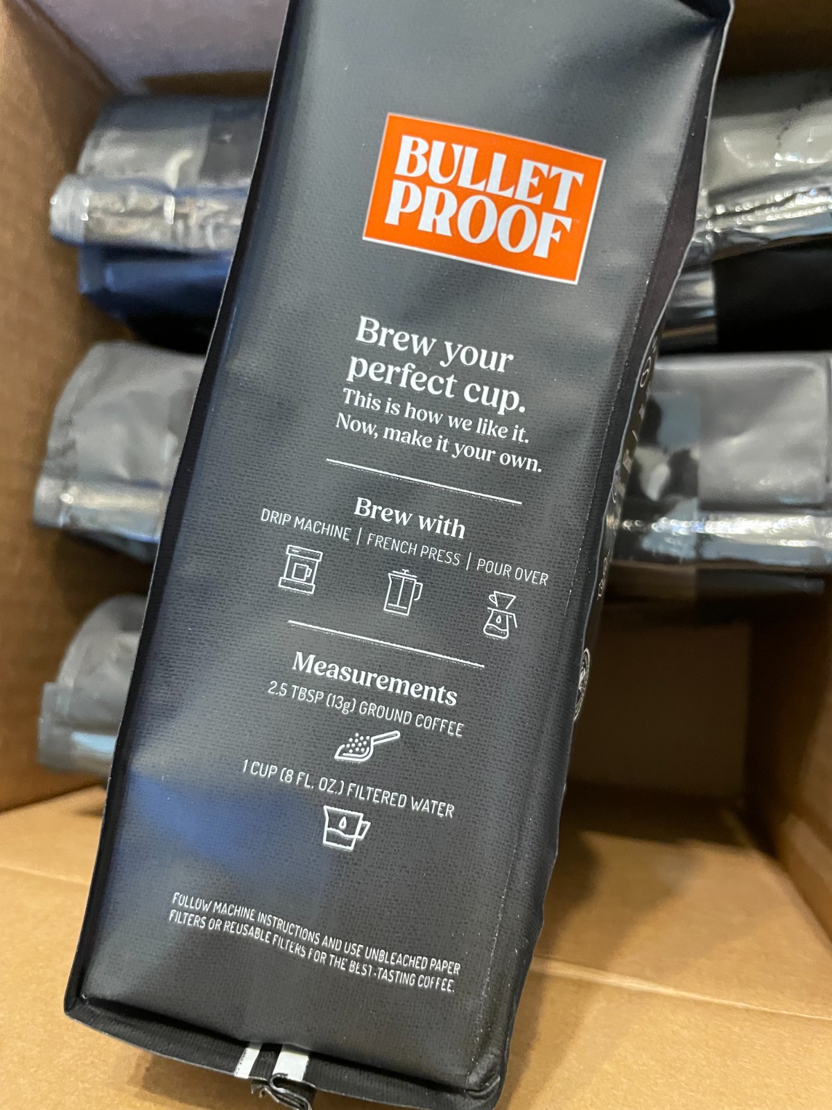 6 Pack Bulletproof Original Medium Roast Ground Coffee 12 oz 100% Arabica 2/2027
