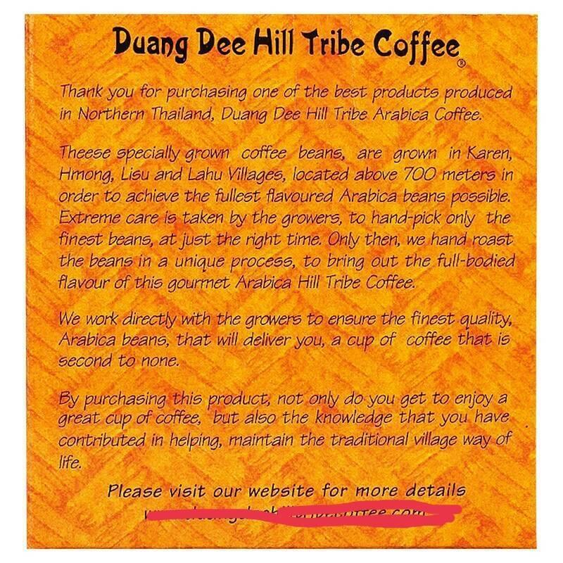Coffee Arabica Bean Pure Fresh Duang Dee Hill Tribe Coffee Classic Blend 250g.