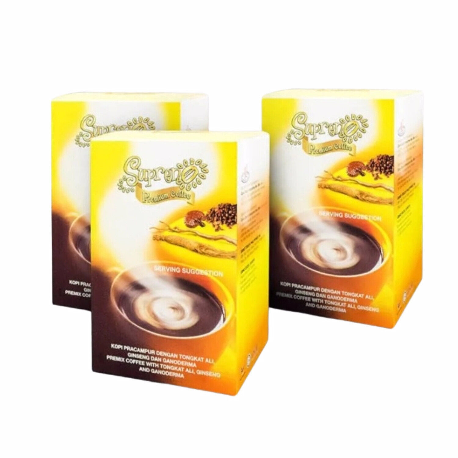 3 Boxs (20 X 21g) Supreno Premium Coffee Extract Ganoderma Lucidum Gano Excel