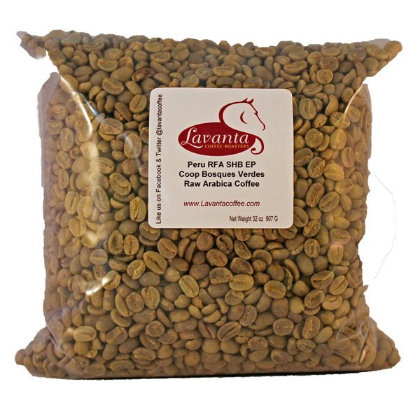 LAVANTA COFFEE GREEN PERU SHB EP TWO POUND PACKAGE