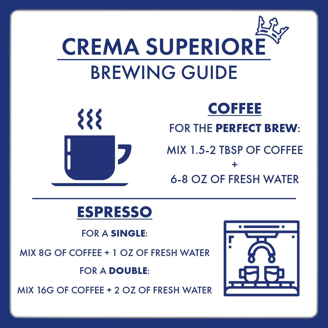 Crema Superiore Whole Bean Coffee, Arabica and Robusta Blend, Medium Roast, 2…