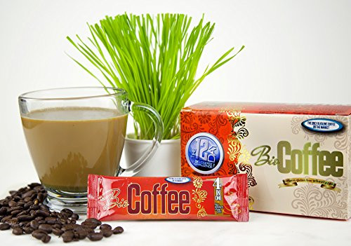 Bio Coffee- NEW! – First Organic Instant Non-dairy Alkaline Coffee 12 Sachet Box