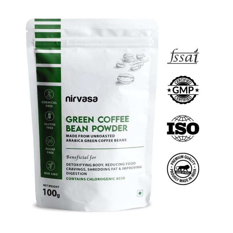 Neuherbs Unroasted Arabica Green Coffee Beans Powder With Chlorogenic Acid -100g