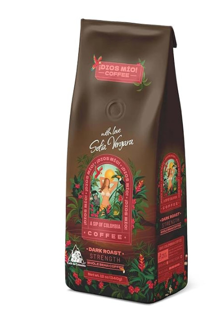 Dios Mio Coffee by Sofia Vergara, Dark Roast, Whole Bean Premium Colombian Coffe