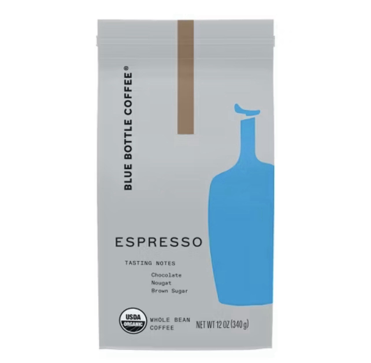 Blue Bottle Whole Bean Organic Coffee, Espresso, Dark Roast, 12 Oz bag-Exp 02/27