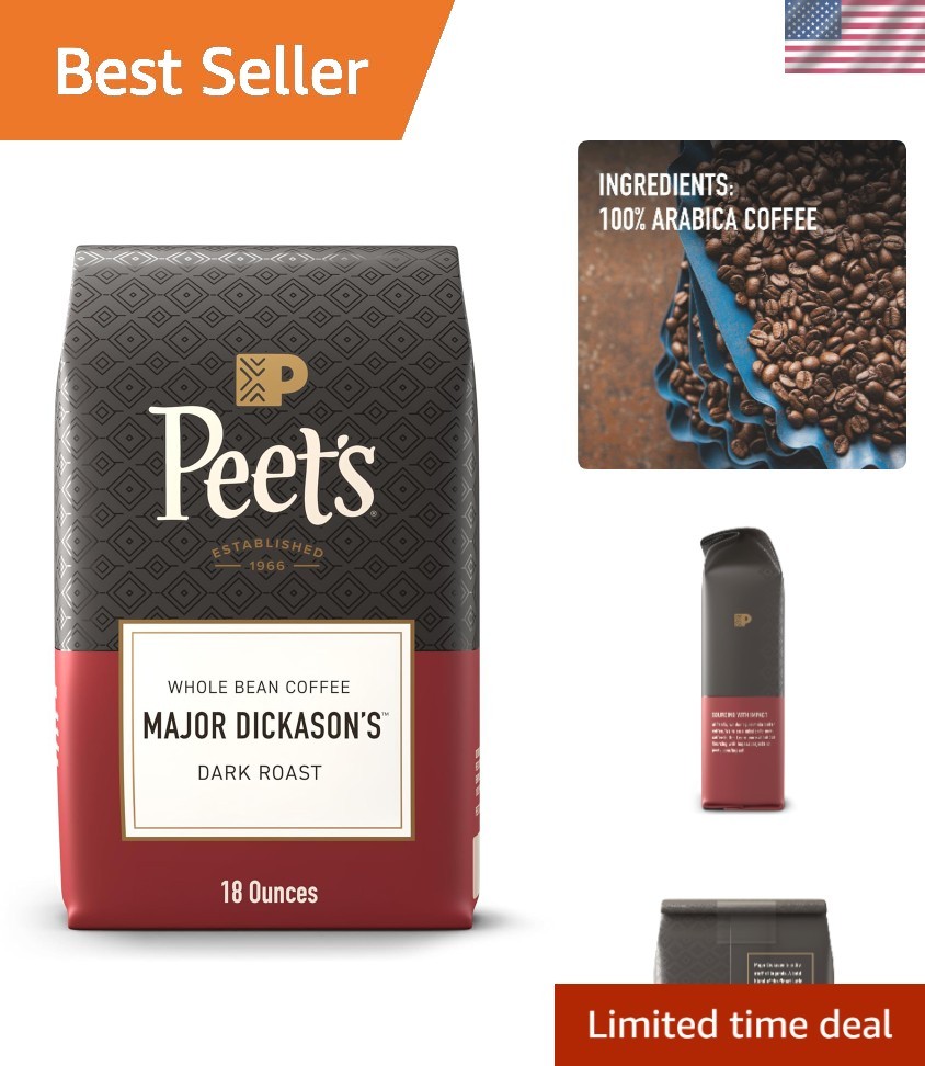 18 Oz Peet’s Whole Bean Coffee – Dark Roast, Kosher Certified & Organic