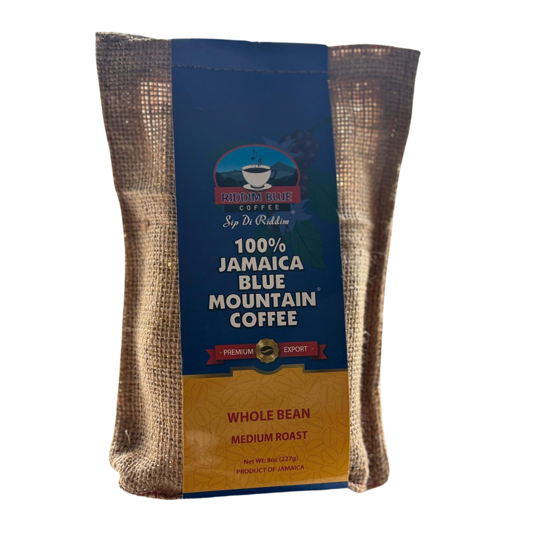 Jamaican Riddim Di Blue 100% Blue Mountain Whole Bean Roasted (Medium)Coffee 8oz