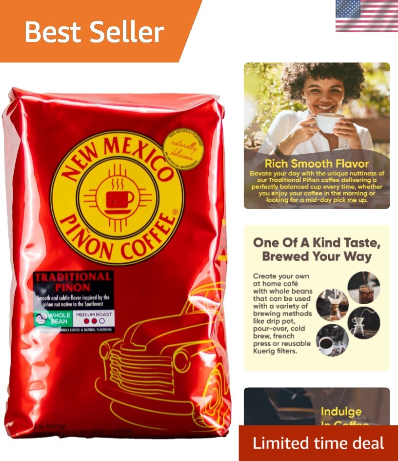 2 lbs Whole Bean Medium Roast Coffee – Natural Traditional Piñon Taste