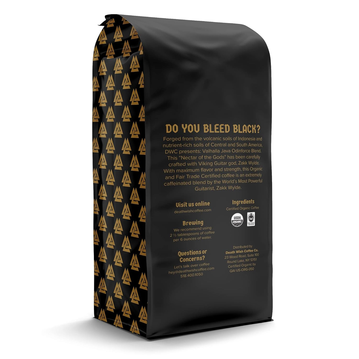, Valhalla Java Odinforce Blend Whole Bean, USDA Organic and Fair Trade, 12 Oz (