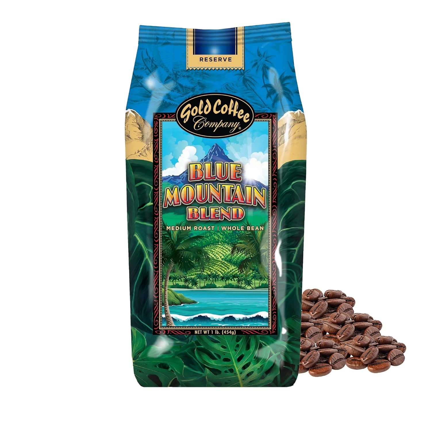 Blue Mountain Jamaican Coffee Arabica Whole Bean Medium Roast 100% Arab