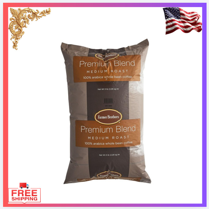 New 5 lb Premium Blend 100% Arabica Whole Bean Coffee