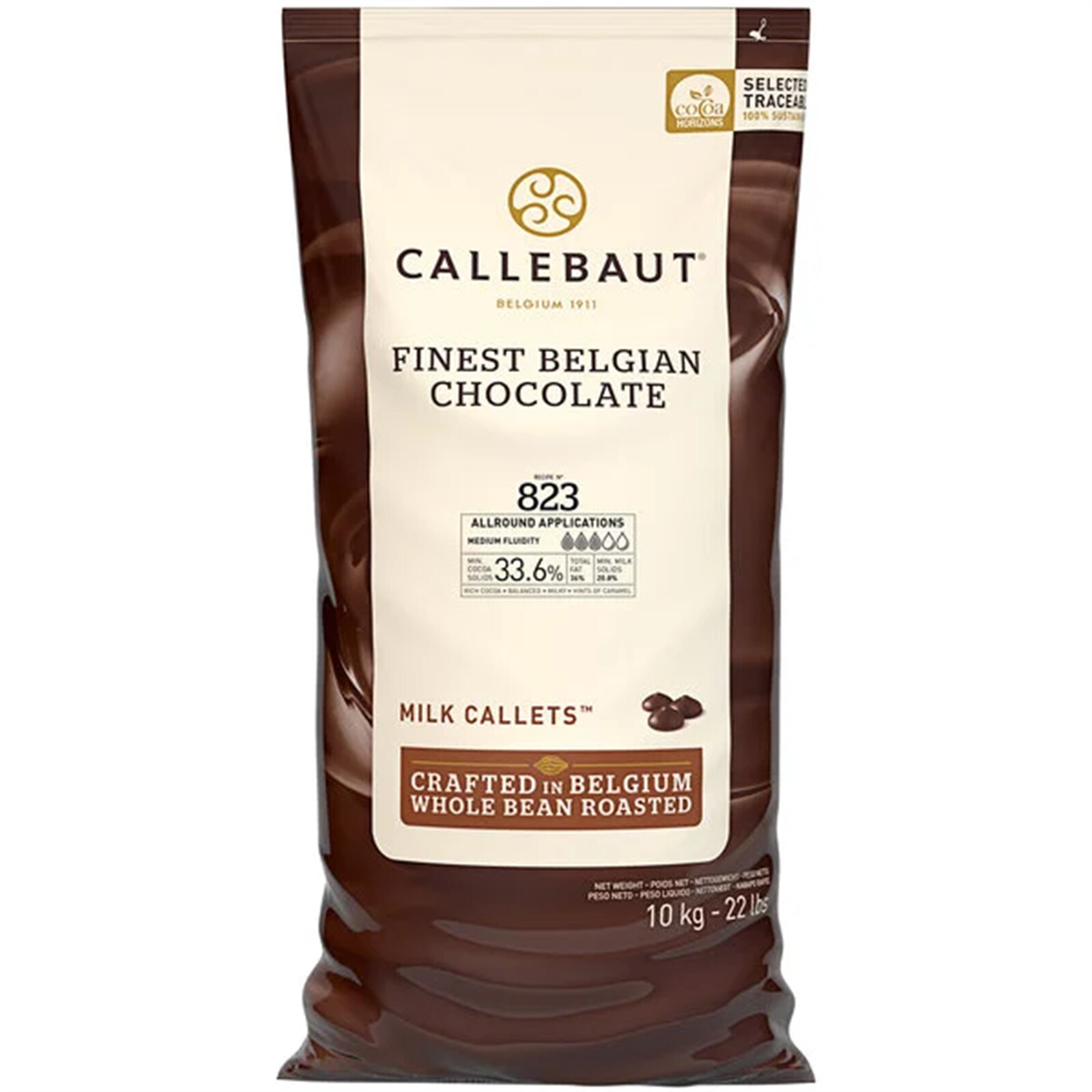 Callebaut Recipe 823 Milk Chocolate Callets? 22 lb. WS-409C823595
