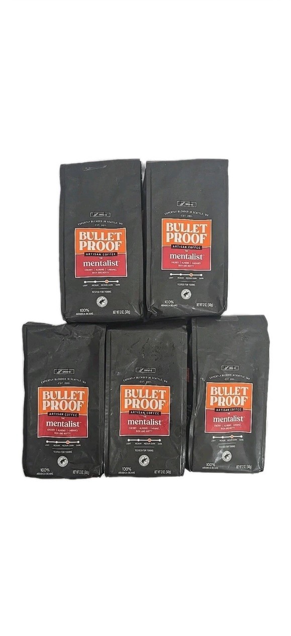 5-PACK Bulletproof The Mentalist Medium-Dark Roast Ground 12 Ounce