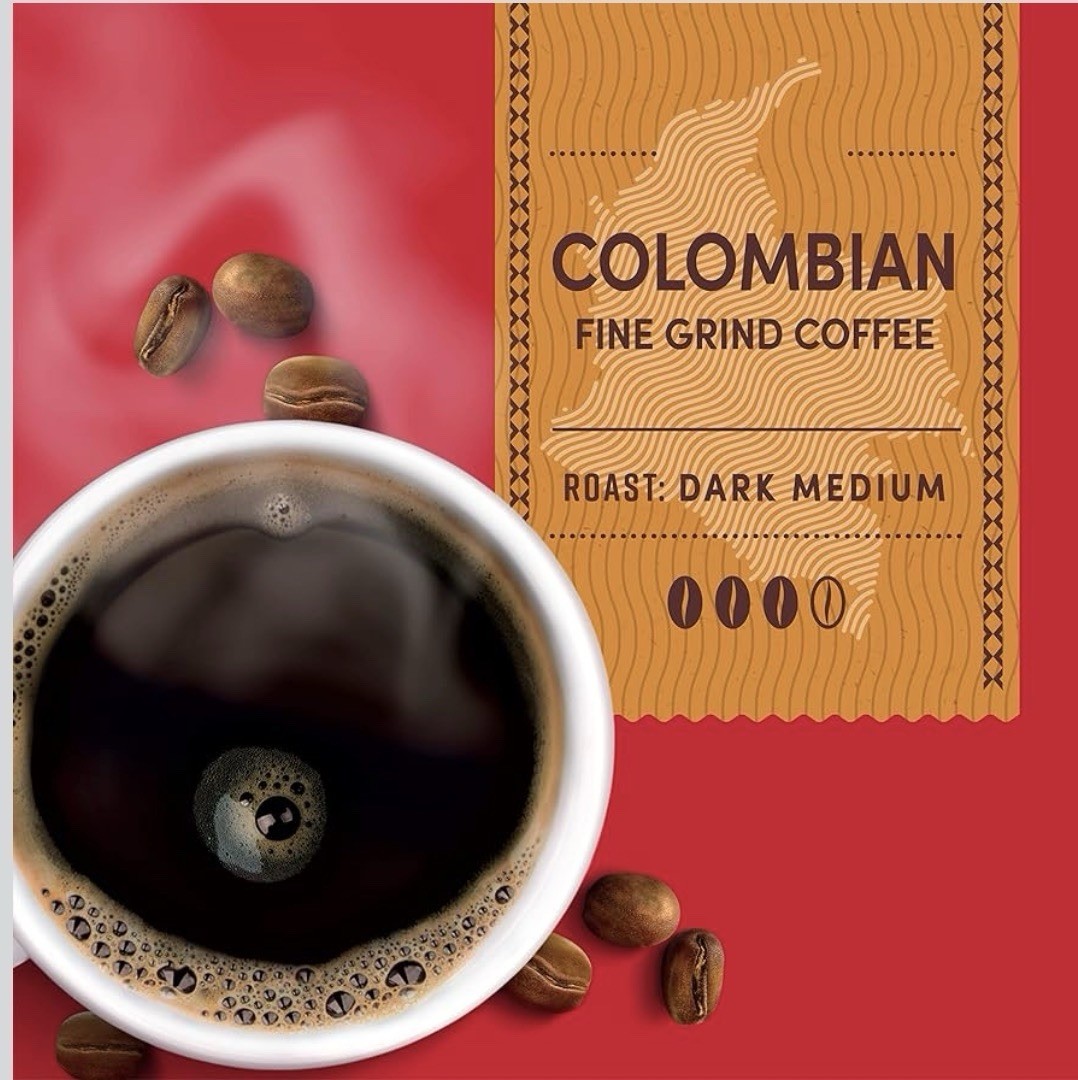 Tim Hortons Colombian Ground Coffee Dark Medium Roast 100% Arabica Coffee 12OZ