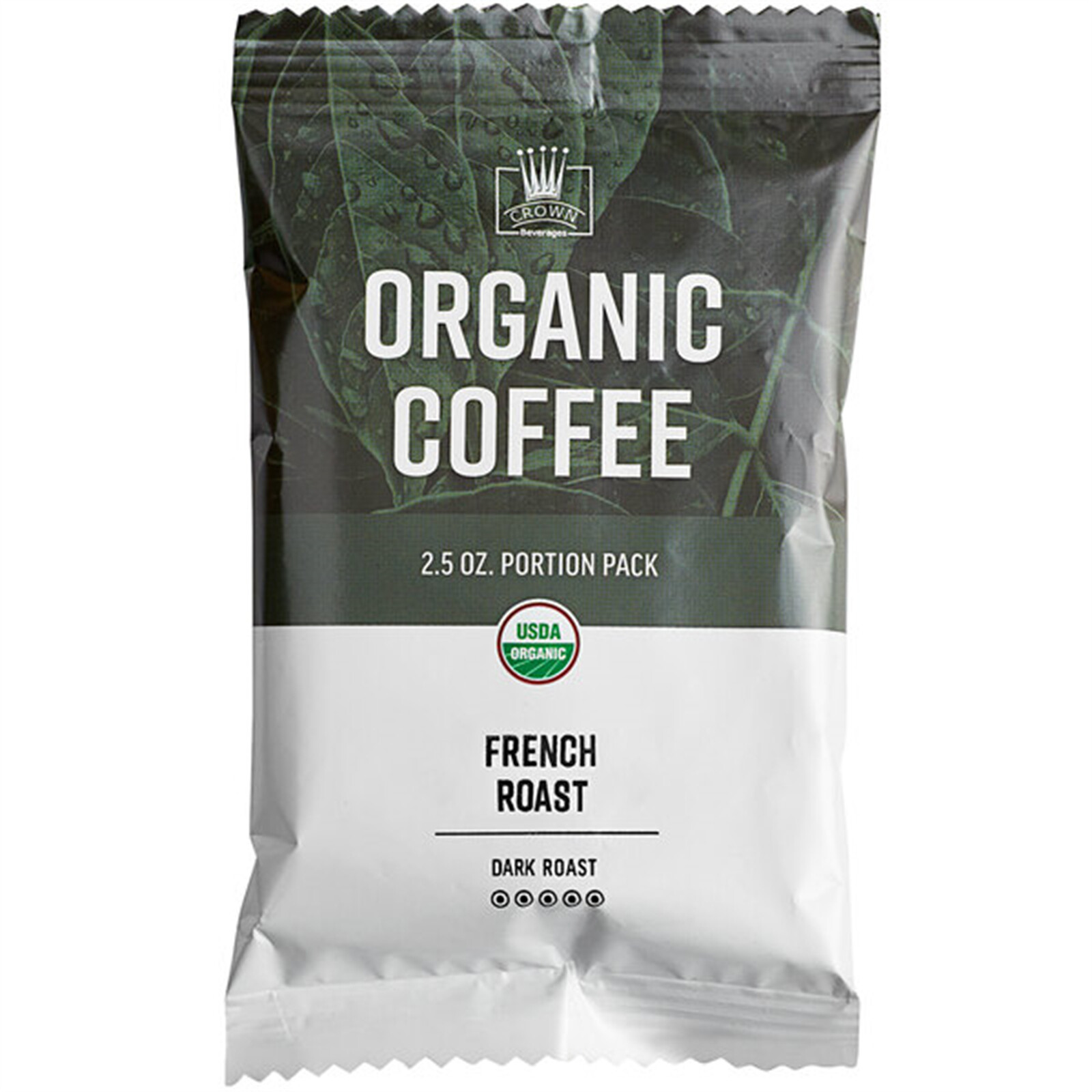 Crown Beverages Organic French Roast Coffee Packet 2.5 oz. – 24/Pieces
