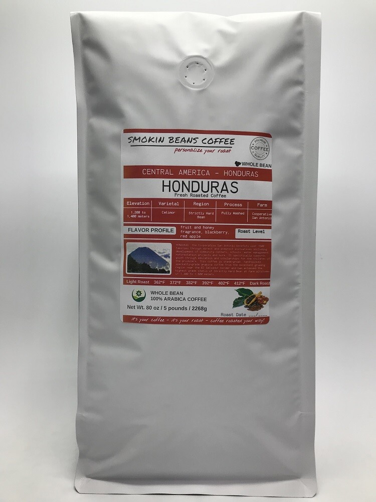 8oz/5lb – Honduras – Central America – Fresh Roasted To Order Coffee