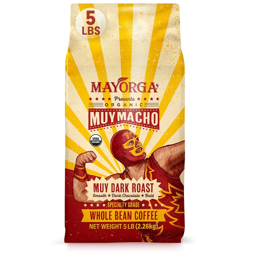 Mayorga Intense Dark Roast Coffee, 5 lb bag – Muy Macho Blend, the Worlds Str…