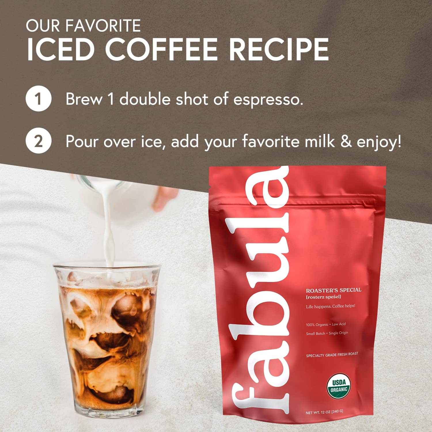Half-Caff Medium Roast Whole Coffee Beans Organic Low Acid Single Origin 12oz