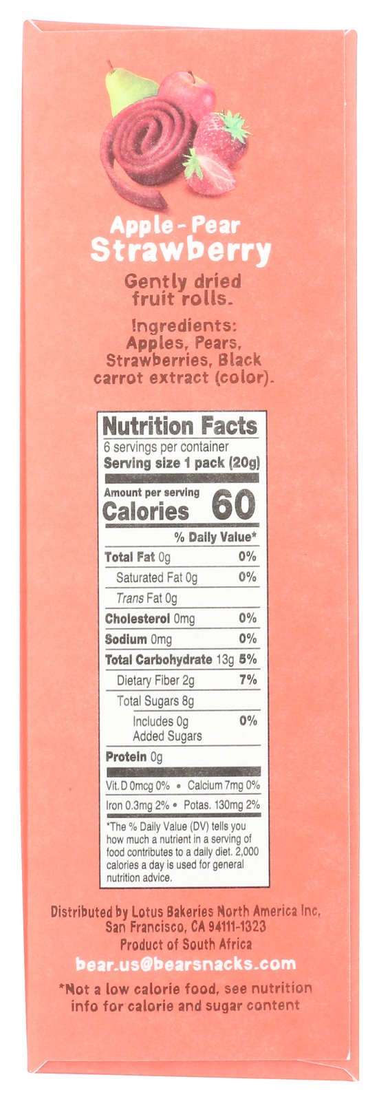 Bear Fruit Rolls Variety 0.7 Oz Snack 5 Pack