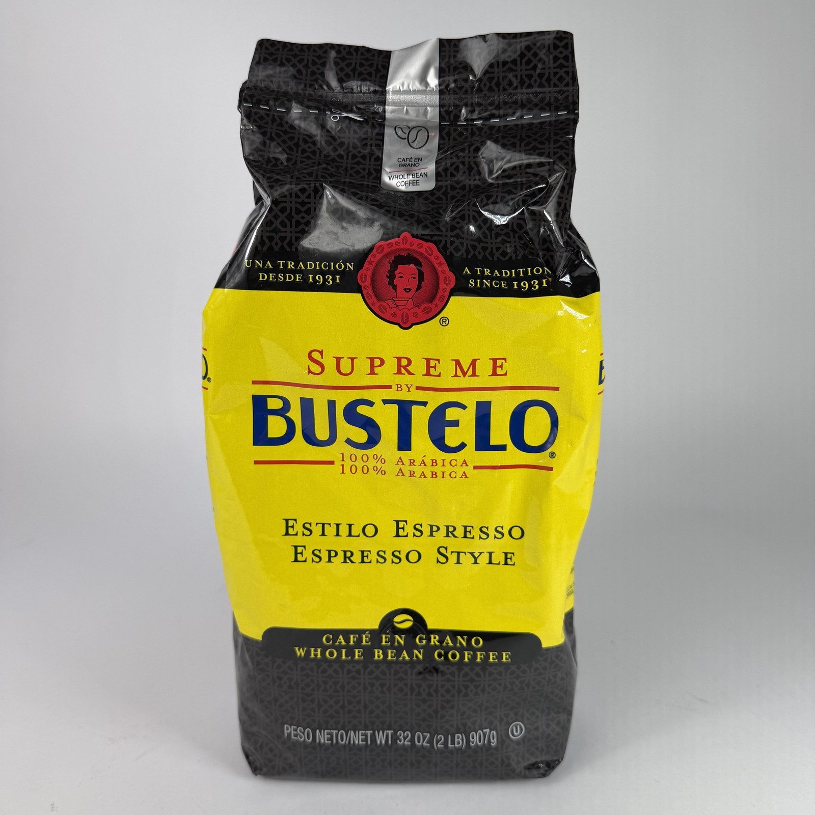 Supreme By Bustelo Coffee Whole Bean 32 Ounce Premium Espresso Roast 12/13/26