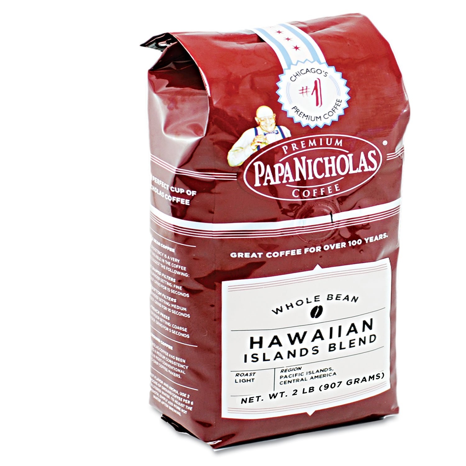 Hawaiian Islands Blend Whole Bean Coffee Premium Gourmet Smooth Roast 28 Oz
