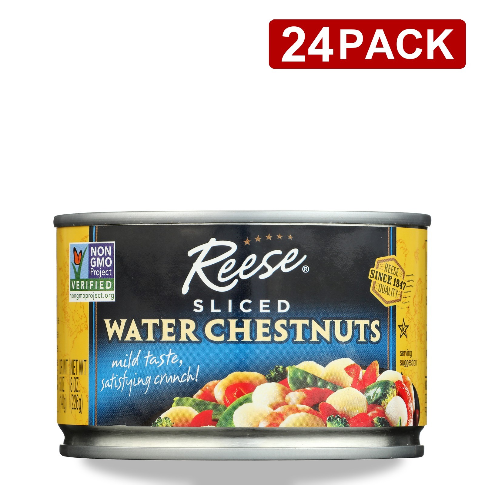 8 Oz Reese Sliced Water Chestnuts 24 Pack