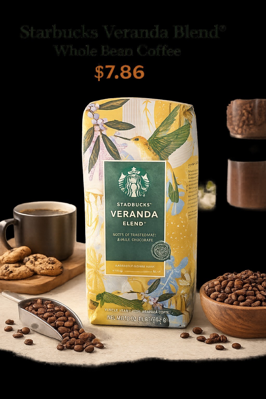 Starbucks Veranda Blend Blonde Roast Whole Bean Coffee Toasted Malt 16oz