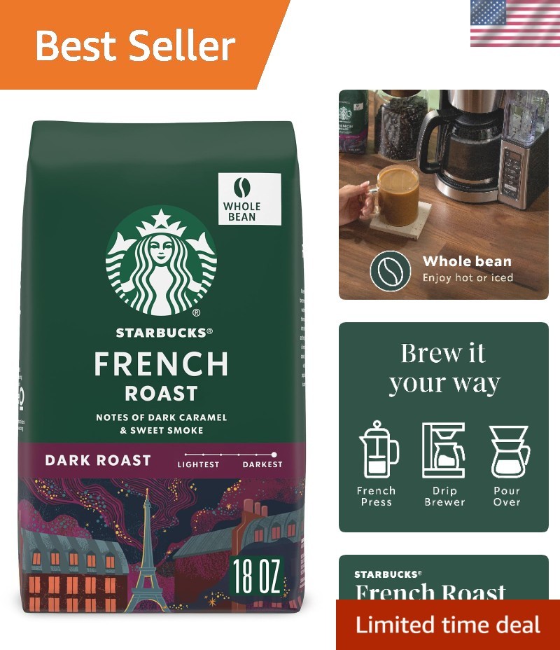 Artisan Starbucks French Roast Whole Beans – 18 oz Bold Coffee Experience