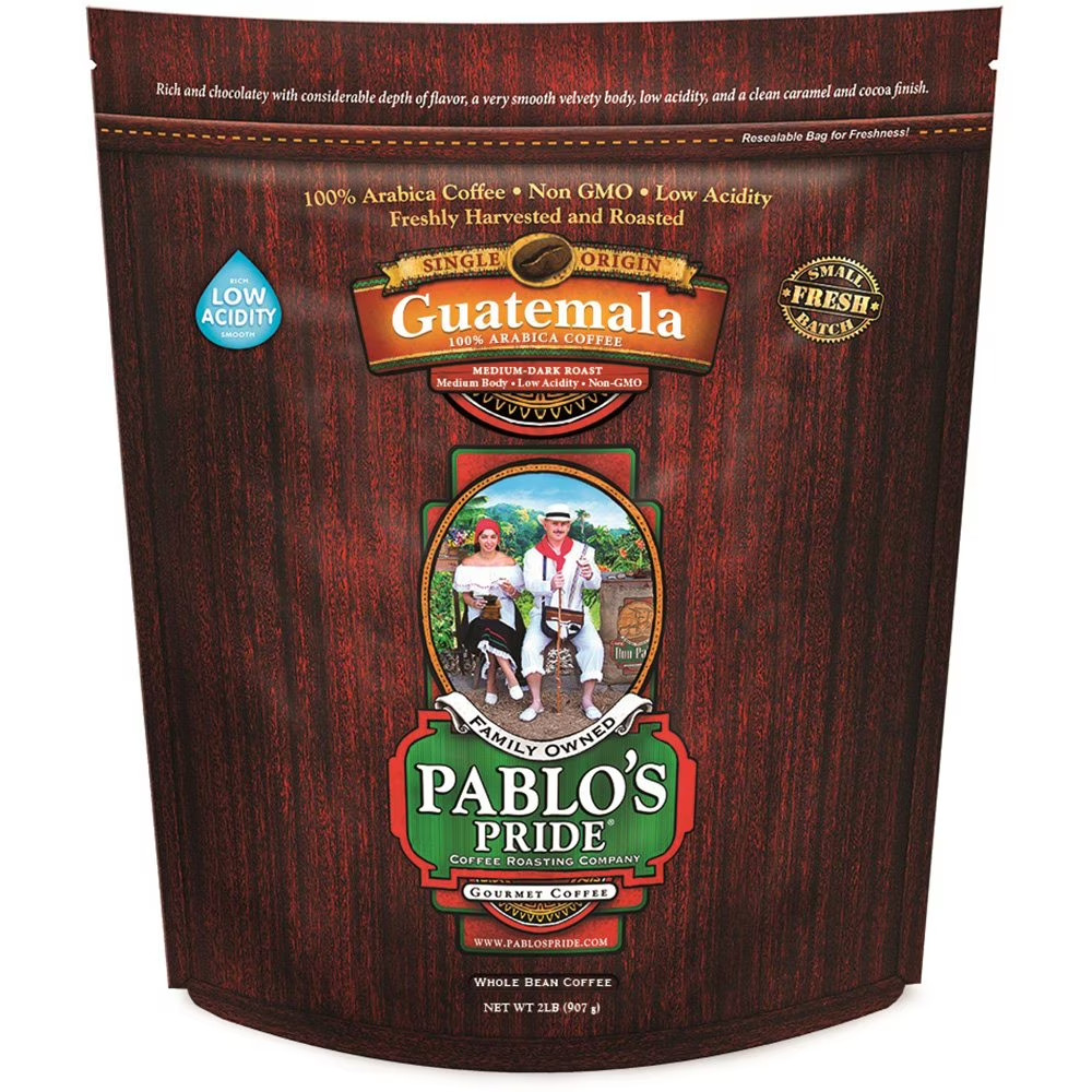 Pablo’s Pride Gourmet Medium-Dark Roast Whole Bean Coffee, Guatemala, 32 oz – Pr