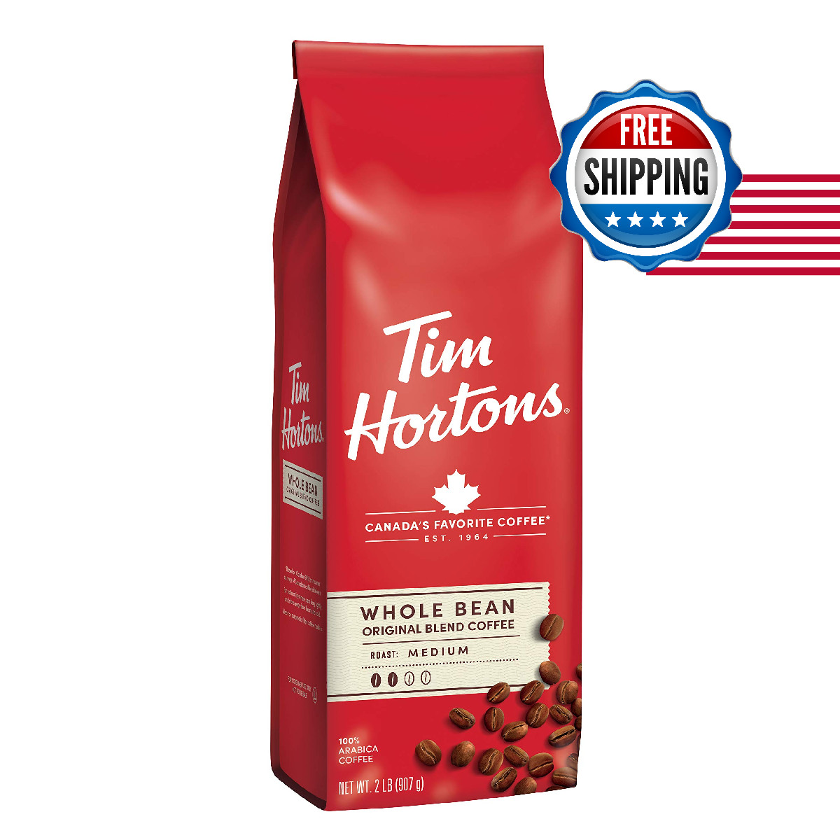Tim Hortons Whole Bean Original Medium Roast Coffee Made 100 Arabica Beans 32