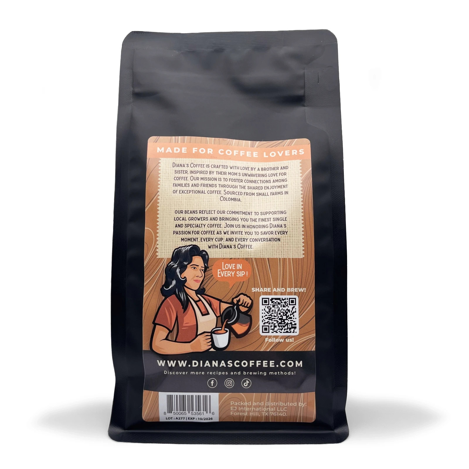 Diana’s Coffee | Single Origin | El Futuro farm | Whole Bean | 12 oz (340g)