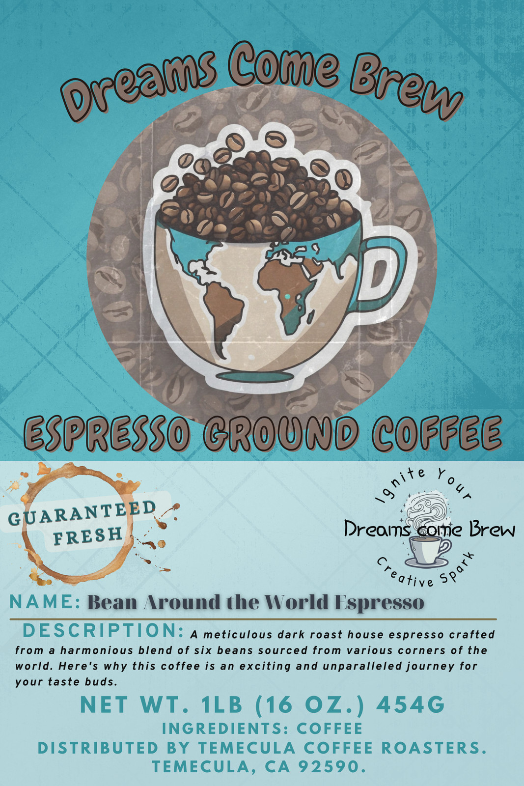 “Bean Around the World Espresso” 6 Bean Blend