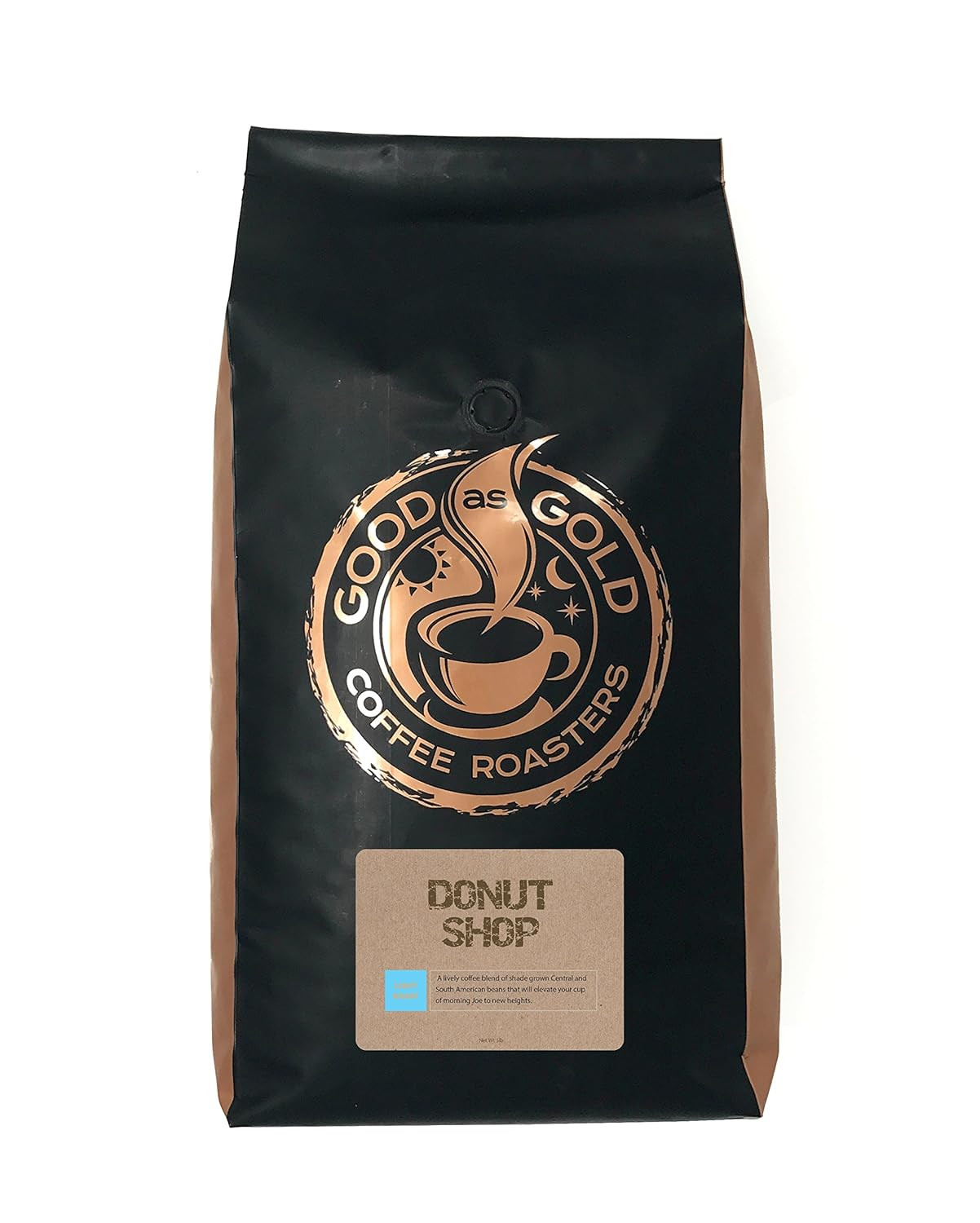 Donut Shop Blend Coffee – Light/Medium Roast Whole Bean 5 lb Bag