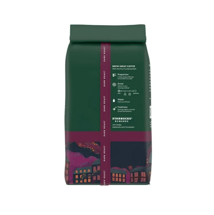 Starbucks French Roast, Whole Coffee Beans,Dark Roast Hot or Iced Coffee, 12 oz