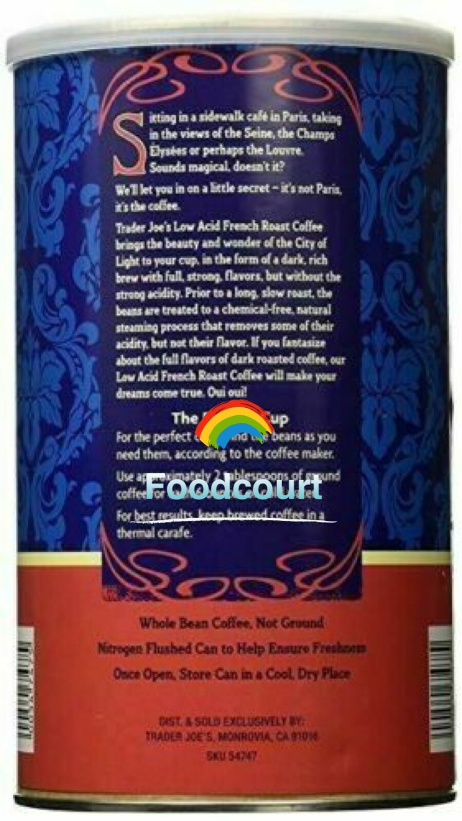 2 Packs Trader Joe’s Low Acid French Roast Whole Bean Coffee 13 OZ Each Pack
