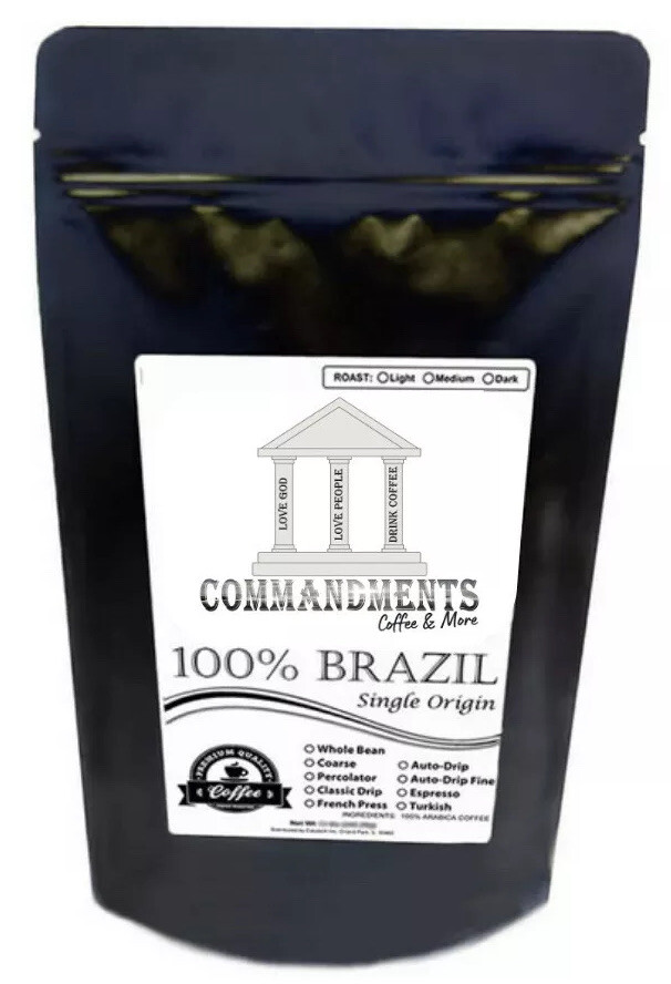 100% Brazilian Coffee Single Origin Medium Dark Roast Whole Bean 5 LB WHOLESALE