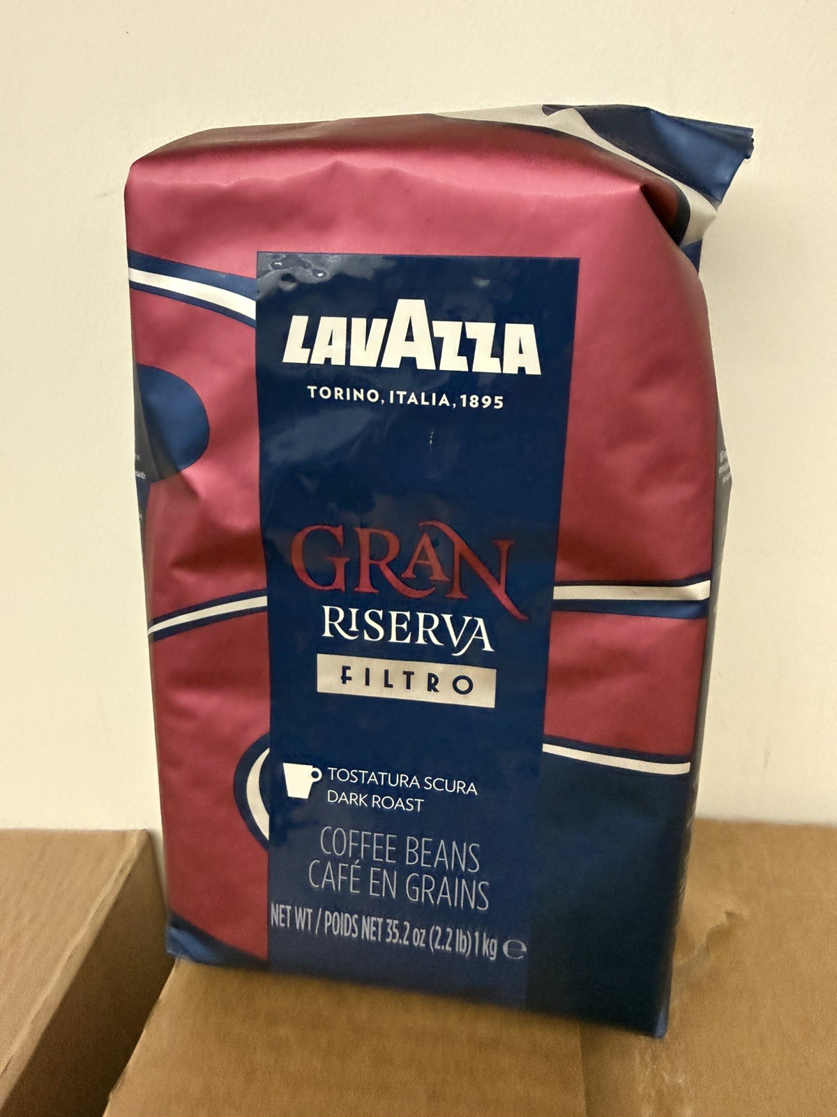 Lavazza Gran Riserva Whole Bean Coffee Blend, Dark Espresso Roast, 2.2LB Bag …