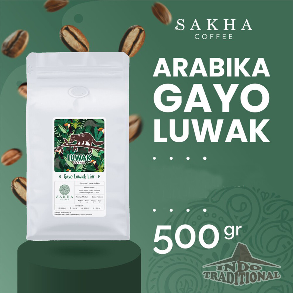 500 gr Authentic Indonesia Kopi Luwak Gayo Aceh 100% Wild Civet Coffee Roasted