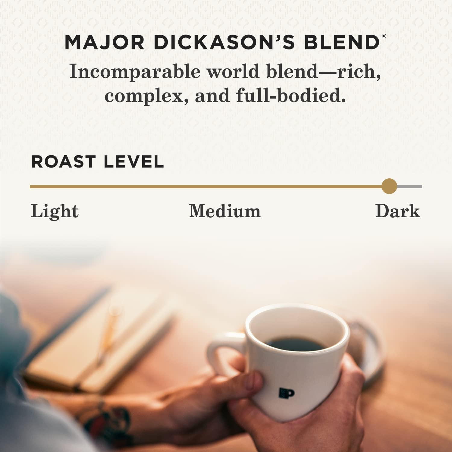 , Dark Roast Whole Bean Coffee – Major Dickason’s Blend 18 Ounce Bag