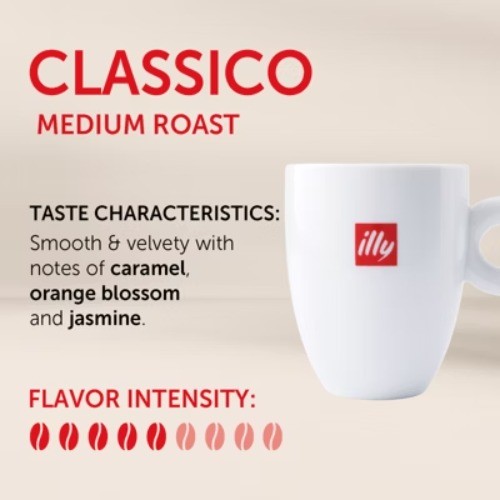 Illy Classico Medium Roast Whole Bean Coffee – 8.8oz