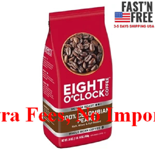 3 PACK Eight O’Clock Coffee Medium Roast Whole Bean 100% Colombian Peaks Coffee