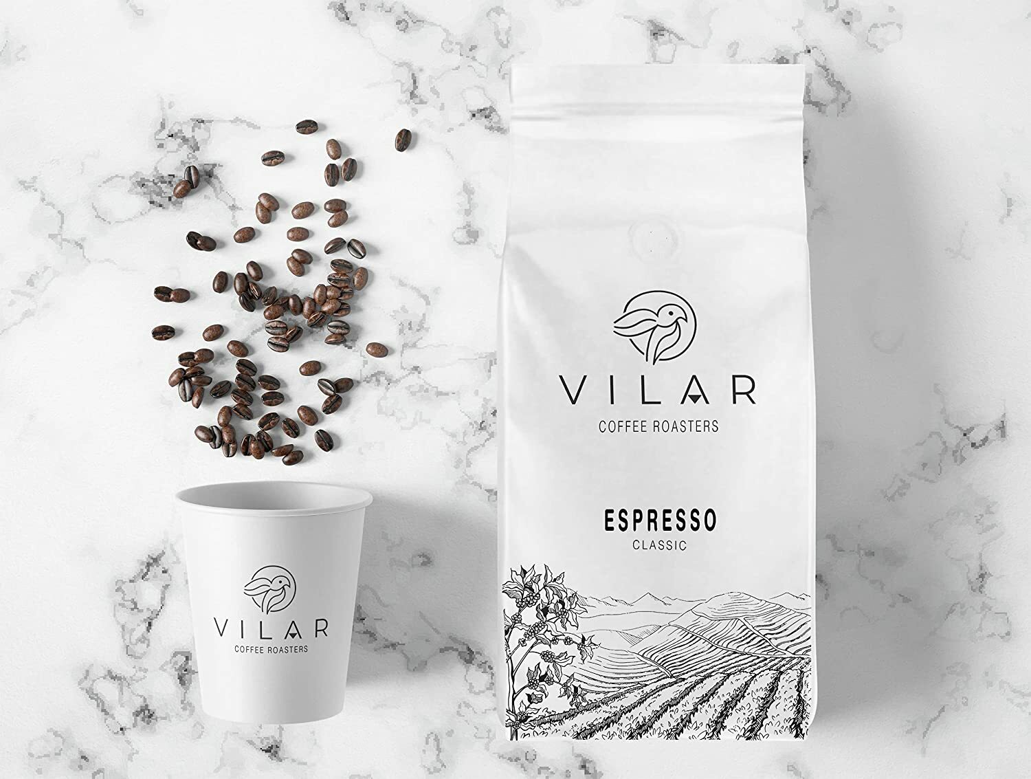 1 Kg , 2.2 Lb Vilar Espresso Coffee Beans Medium or Dark Roast – Classic Blend