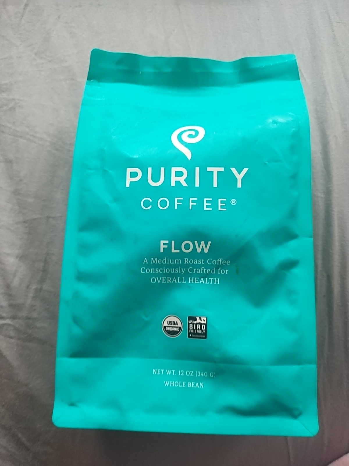 Purity Coffee Flow USDA Organic Medium Roast Whole Bean 12oz
