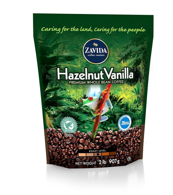 Zavida Coffee Hazelnut Vanilla Whole Bean – 2lb (pack of 2)