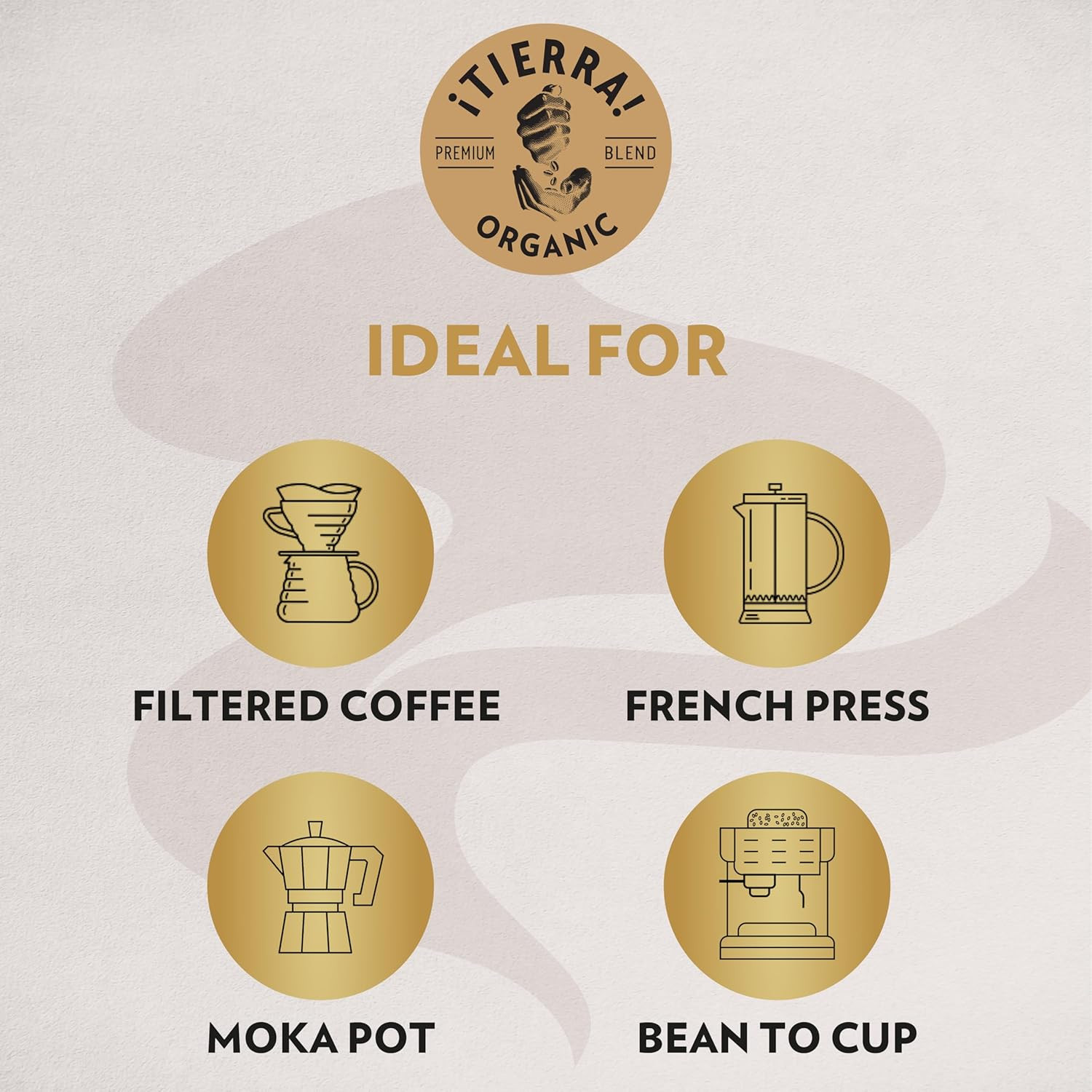 Lavazza ¡Tierra! Organic for Planet Whole Bean Coffee, Light Roast, 100% Arabica