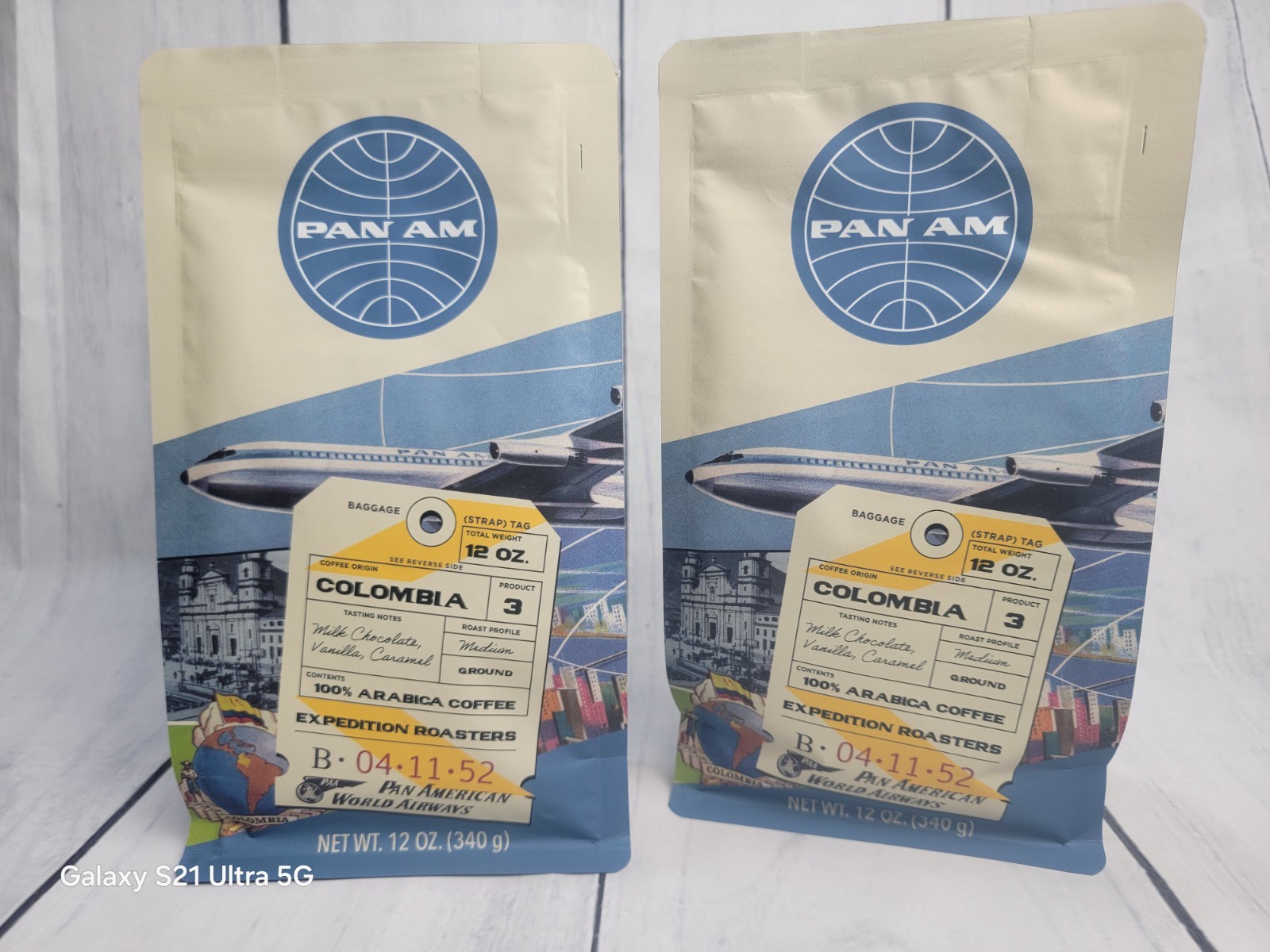 Ground Medium Coffee PAN AM Colombia 12oz Lot of 2 Sealed