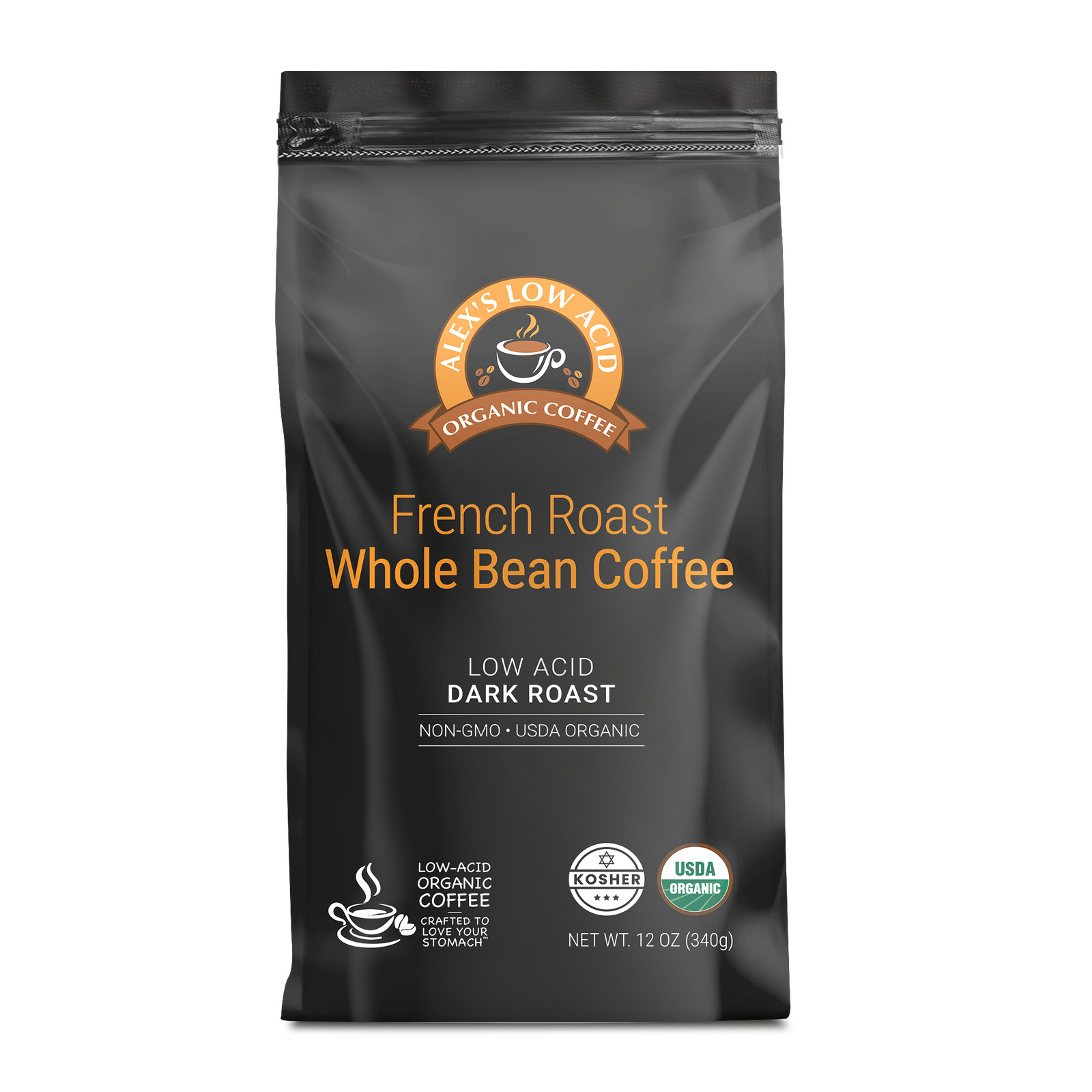 Alex’s Low Acid Organic Coffee – Whole Bean Variety Pack (12oz)